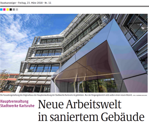 Stadtwerke Karlsruhe - Neue Arbeitswelt in saniertem Gebäude